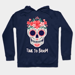 Time to Bloom Floral Skull Halloween Hoodie